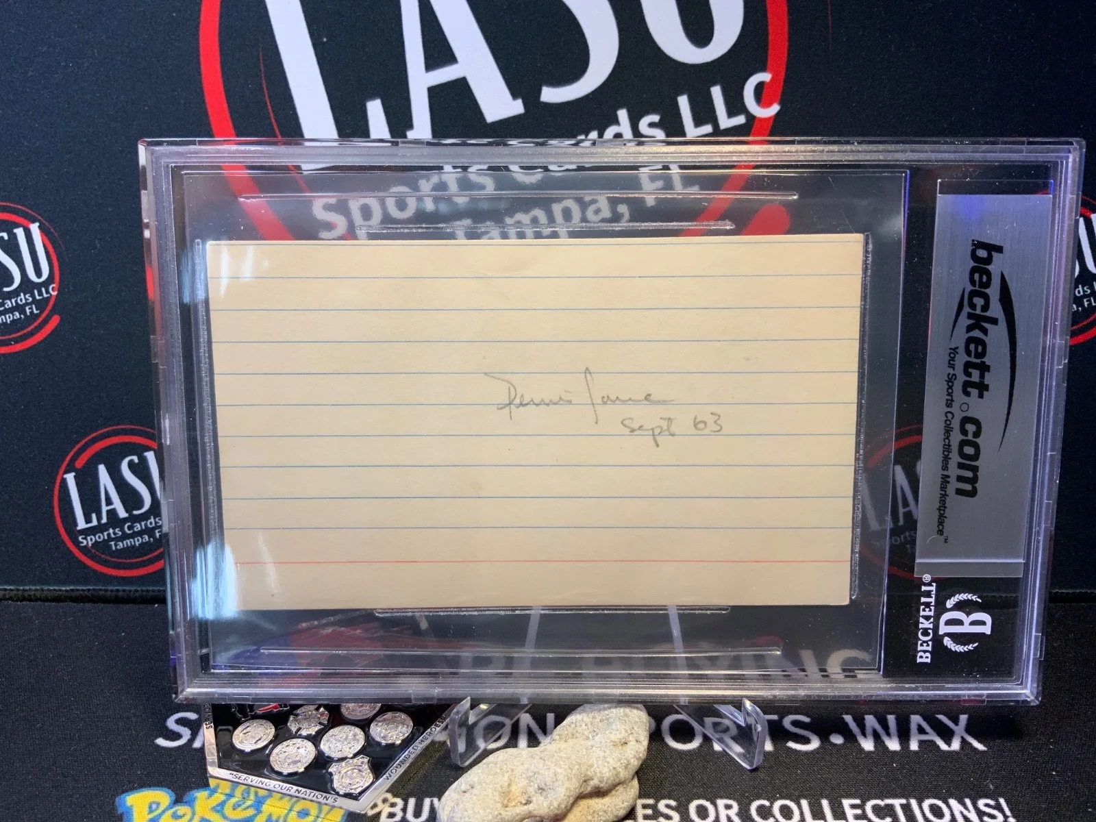 Dennis James — Dennis James Signed Index Card Auto Beckett Certified Game Show Host, image 2