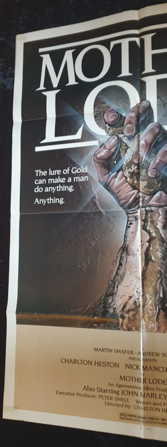 Mother Lode 1982 Original US One Sheet Movie Poster 27x41 Folded Charlton Heston, image 2
