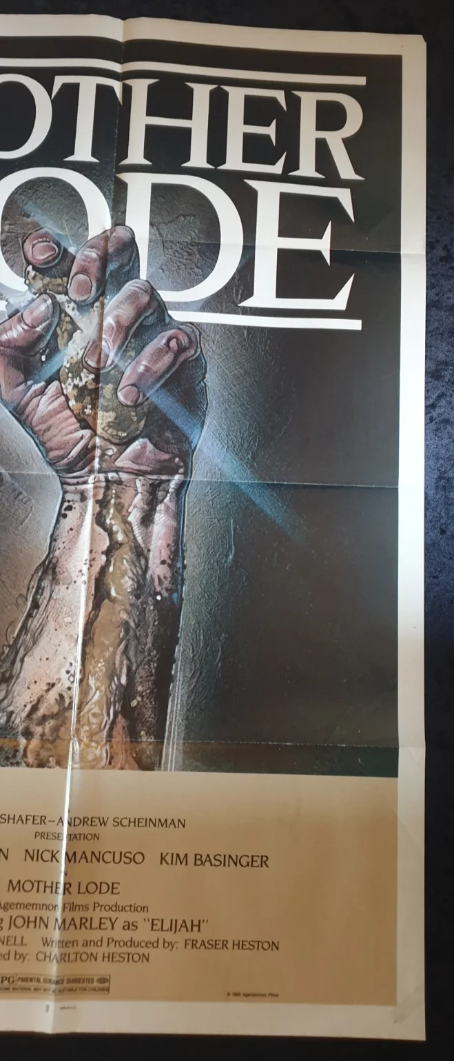 Mother Lode 1982 Original US One Sheet Movie Poster 27x41 Folded Charlton Heston, image 3