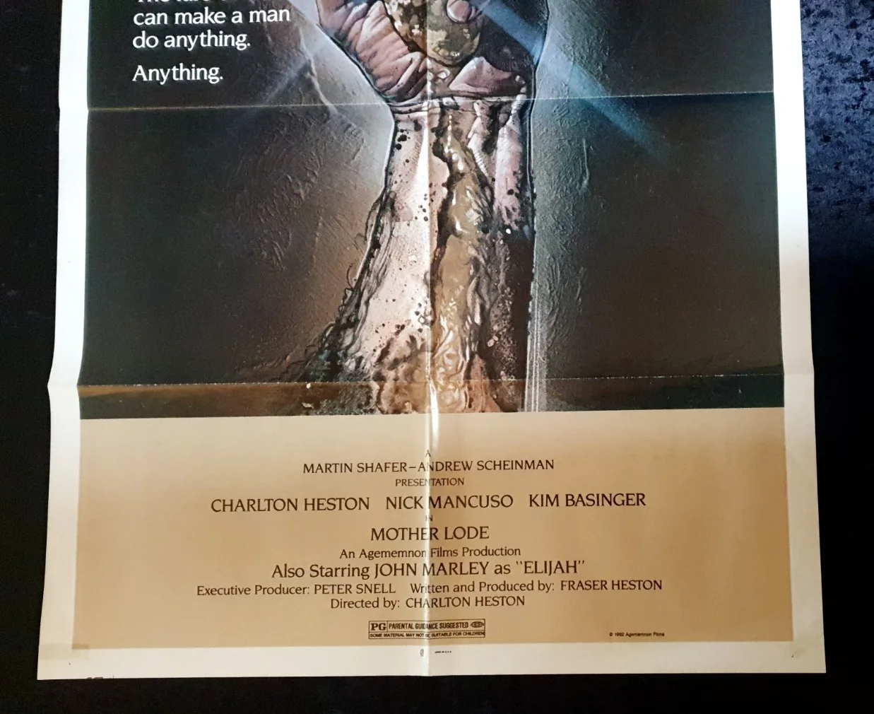 Mother Lode 1982 Original US One Sheet Movie Poster 27x41 Folded Charlton Heston, image 4