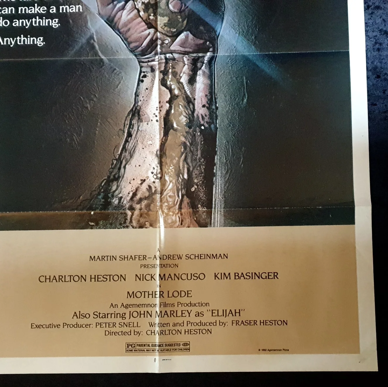 Mother Lode 1982 Original US One Sheet Movie Poster 27x41 Folded Charlton Heston, image 5