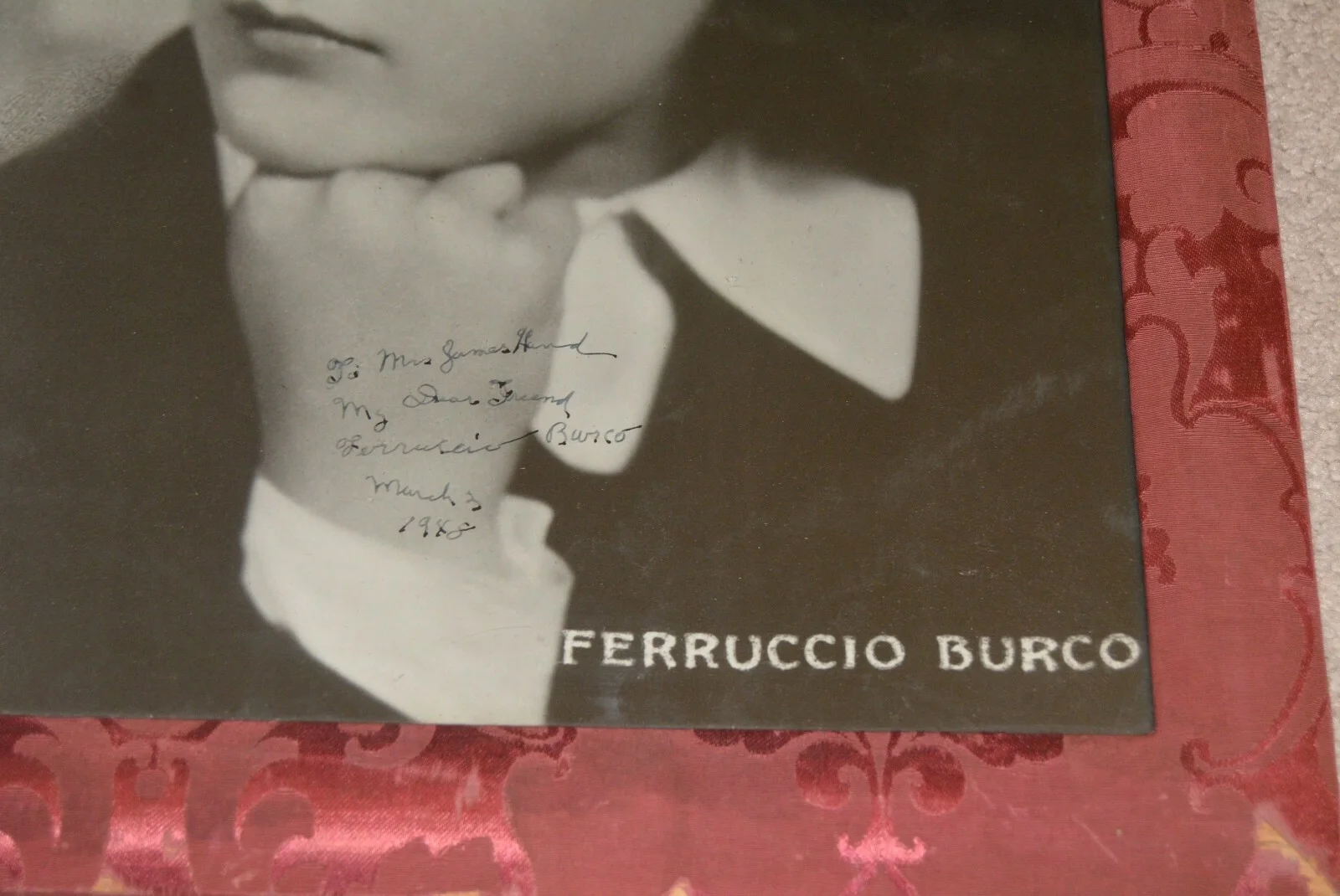 CHILD PRODIGY DIED AGE 26 SIGNED PHOTO FERRUCCIO BURCO CONDUCTOR ITALY AUTOGRAPH, изображение 2