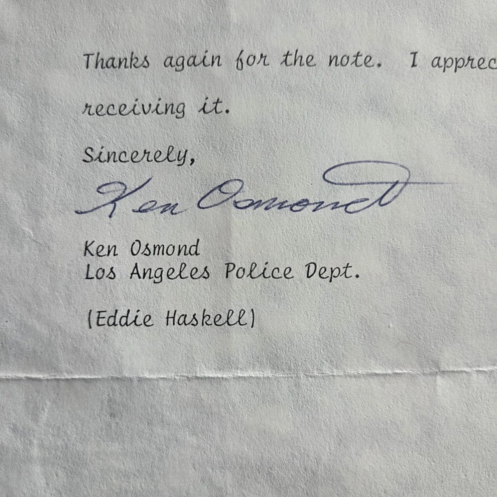 Ken Osmond — Ken Osmond signed Leave It To Beaver 1980 letter, изображение 3