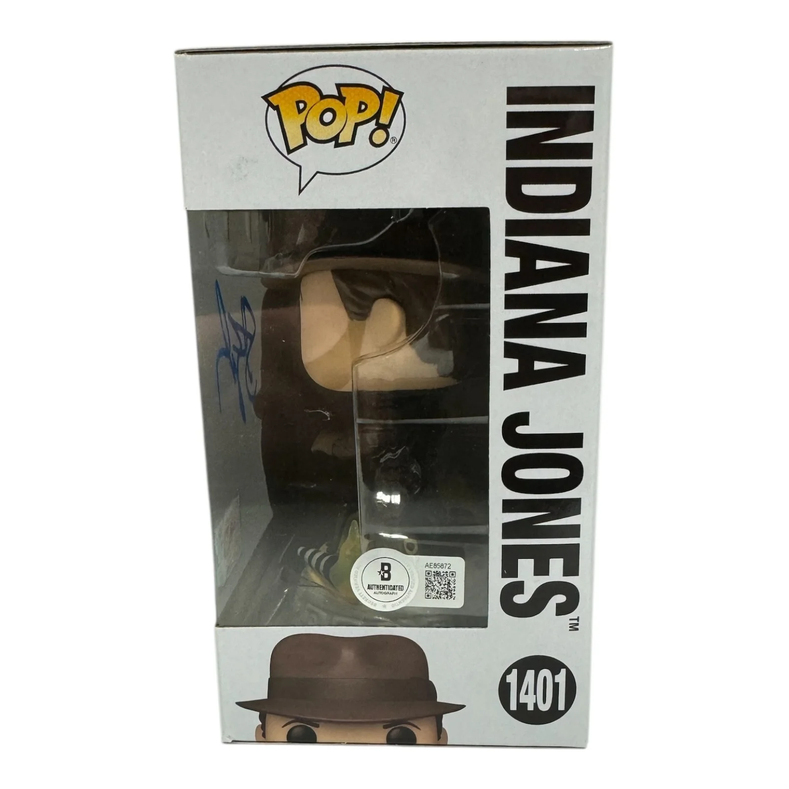 STEVEN SPIELBERG — STEVEN SPIELBERG SIGNED AUTOGRAPH FUNKO POP 1401 INDIANA JONES BECKETT BAS, изображение 2