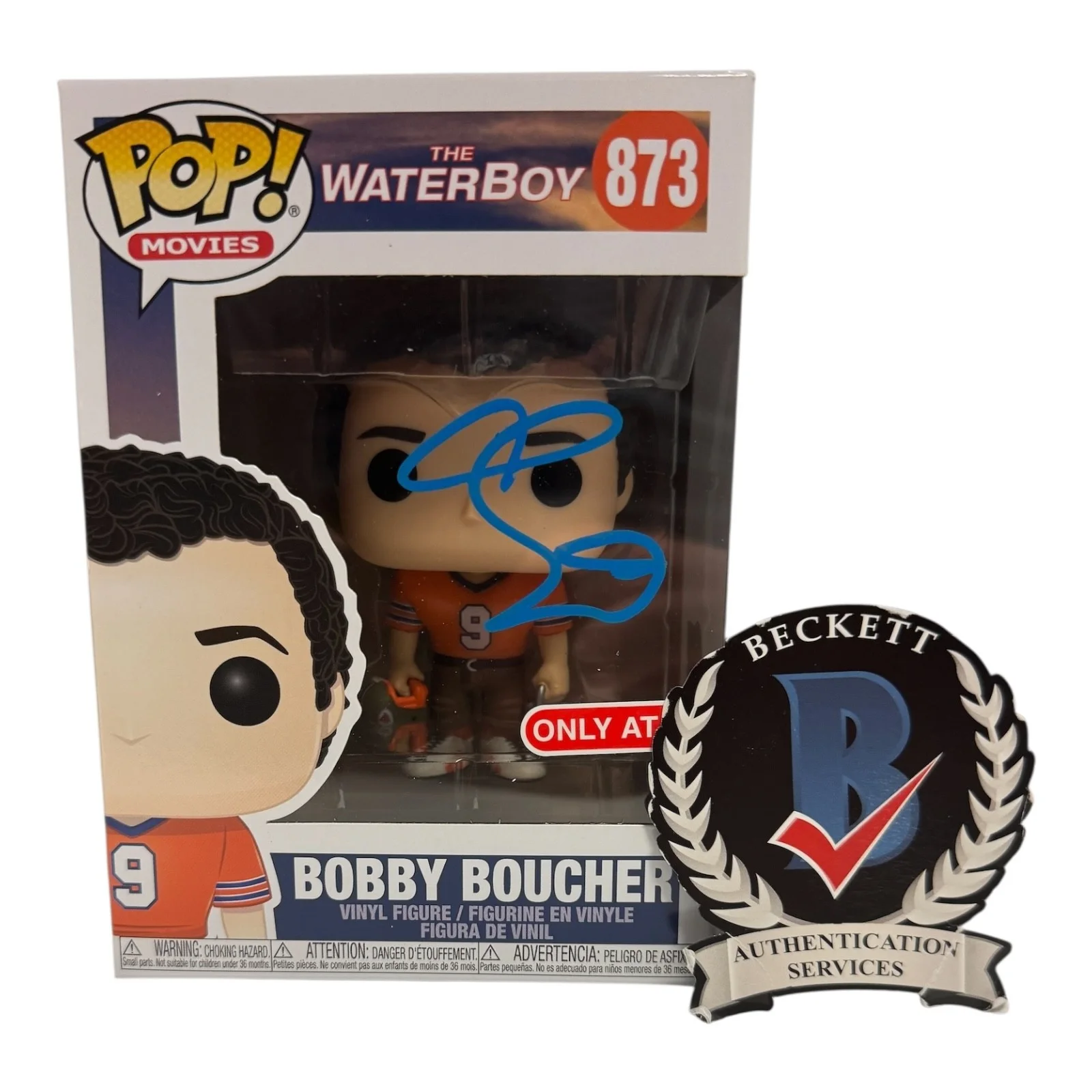 ADAM SANDLER — ADAM SANDLER SIGNED AUTOGRAPH FUNKO POP THE WATERBOY 873 BECKETT BOBBY BOUCHER