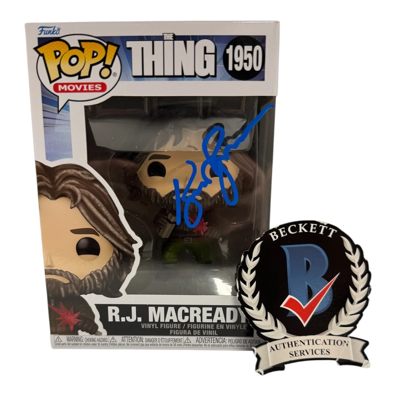 Kurt Russell — Kurt Russell Signed Autograph The Thing Funko Pop 195 Beckett BAS R. J. MACREADY