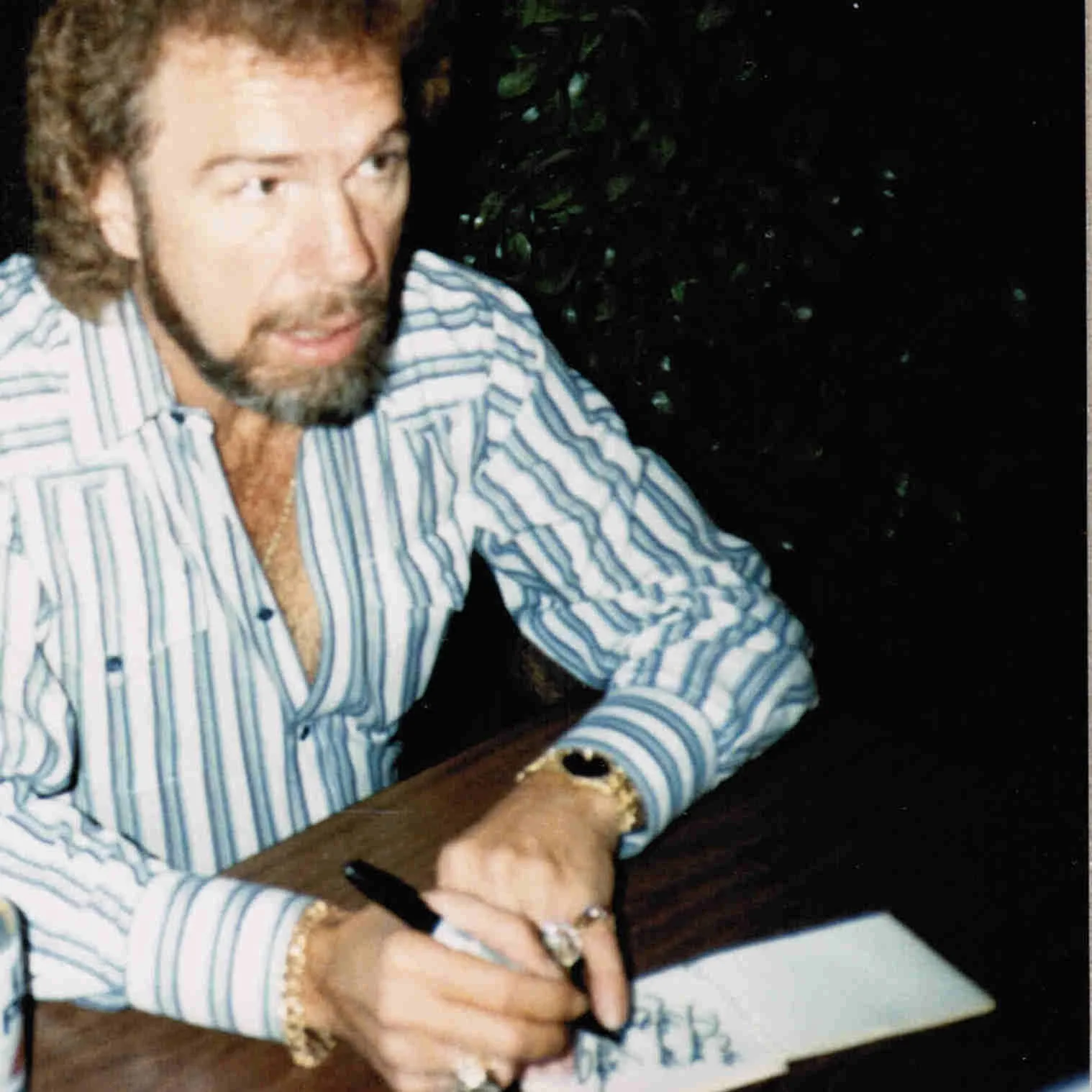 1987 Gene Watson Signed Autograph w/Fan Taken 3.5 x 3.5 OOAK Photo Ticket VTG, изображение 3
