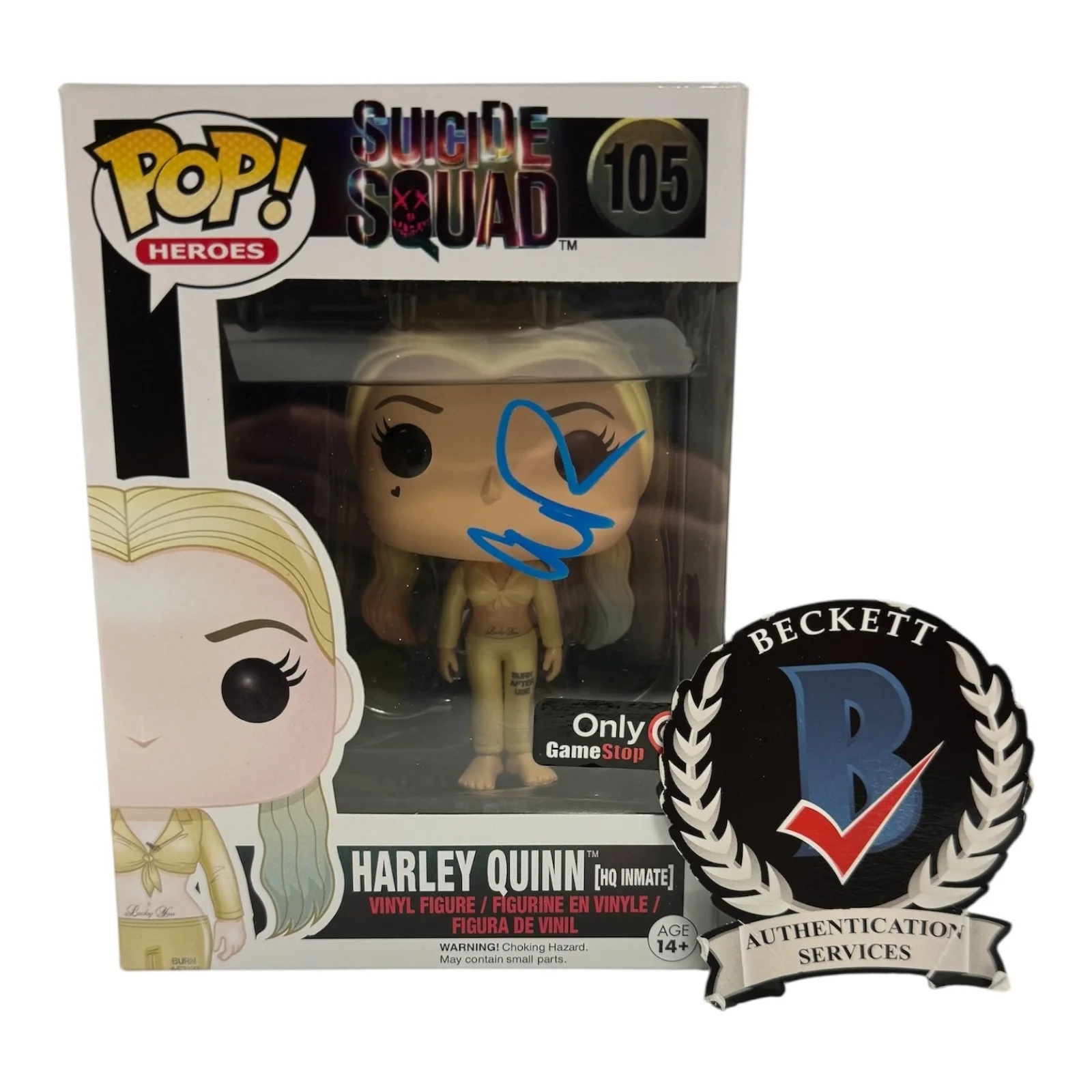 Margot Robbie — Margot Robbie Signed Autograph Suicide Squad Funko Pop 105 Beckett Harley Quinn