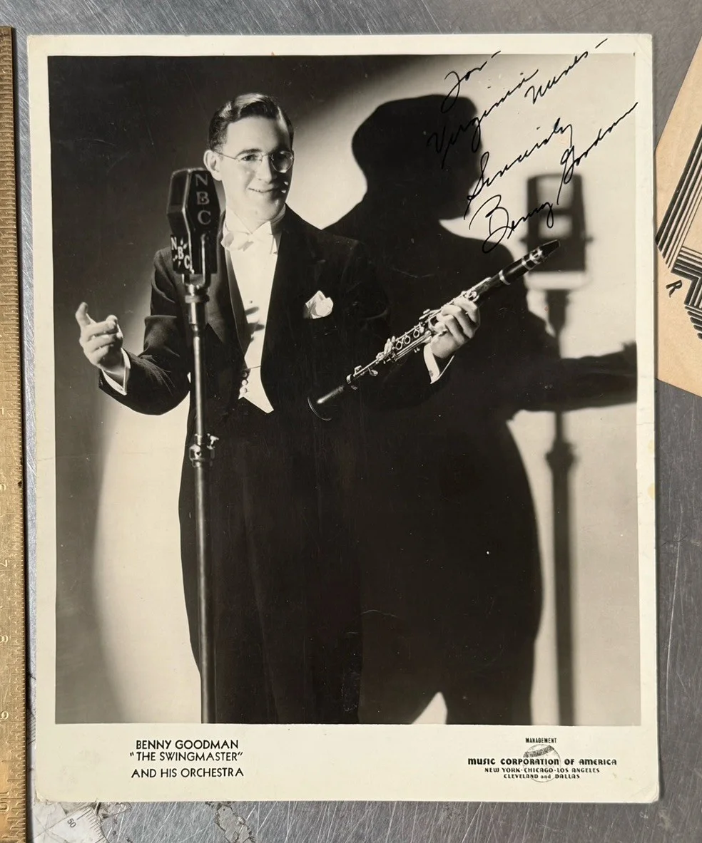 Vintage 1930s Benny Goodman Signed Photo 8 X 10" Black White Big Band Musician, изображение 2