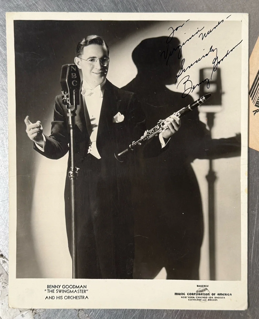 Vintage 1930s Benny Goodman Signed Photo 8 X 10" Black White Big Band Musician, изображение 3