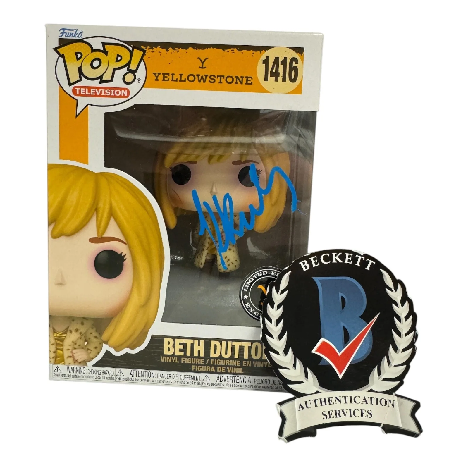 KELLY REILLY — KELLY REILLY SIGNED AUTOGRAPH YELLOWSTONE FUNKO POP 1416 BECKETT BAS BETH DUTTON