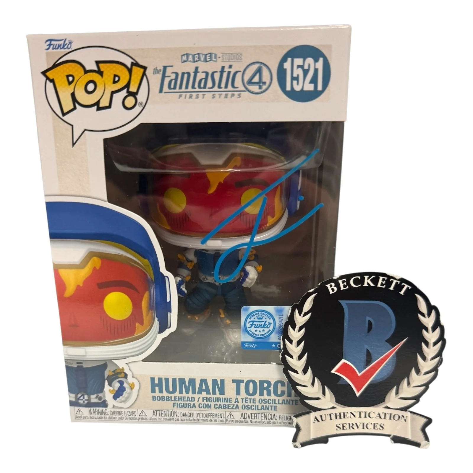 Joseph Quinn — Joseph Quinn Signed Autograph Fantastic Four Funko Pop 1521 Beckett Human Torch