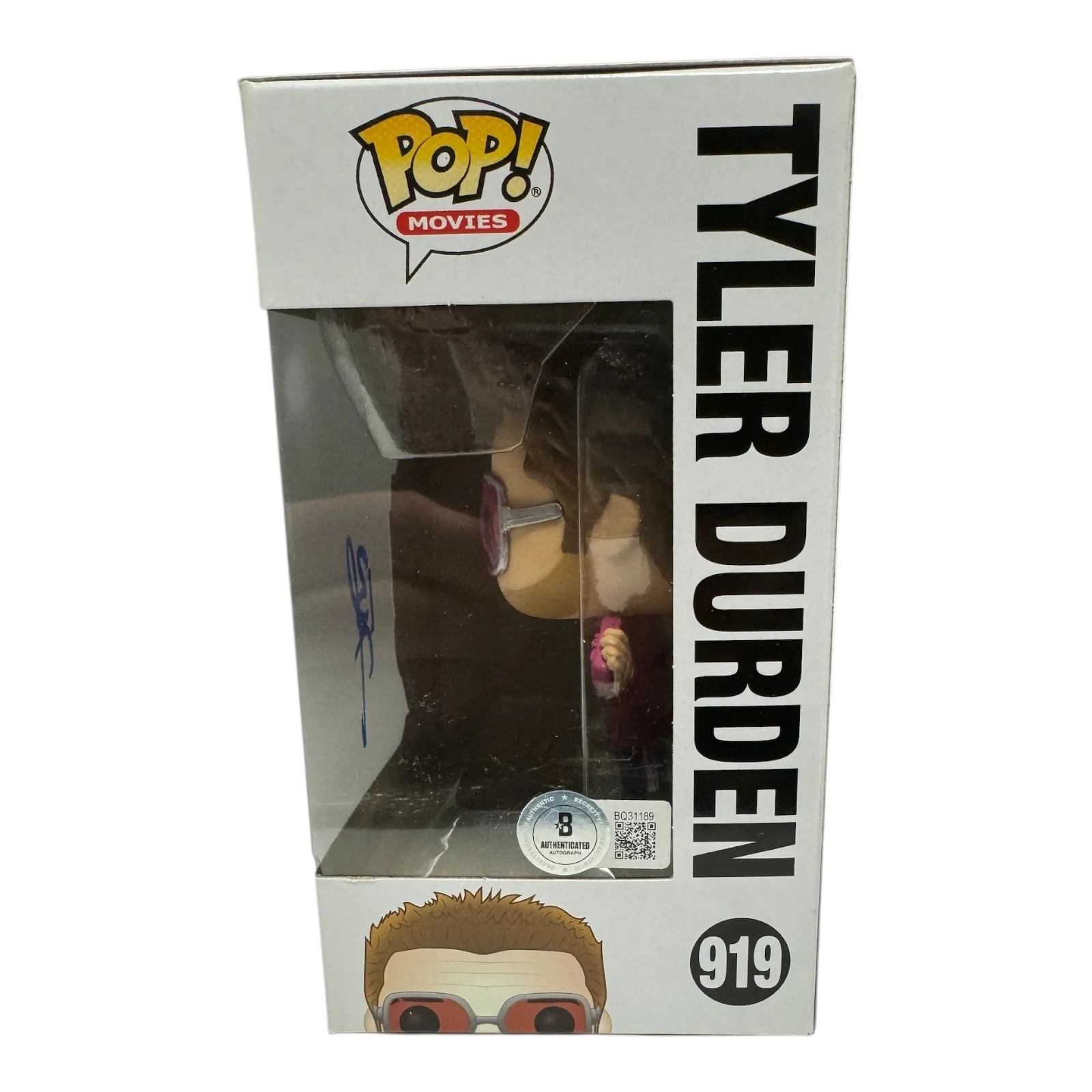 BRAD PITT — BRAD PITT SIGNED AUTOGRAPH FIGHT CLUB FUNKO POP 919 BECKETT BAS COA TYLER DURDEN, image 2