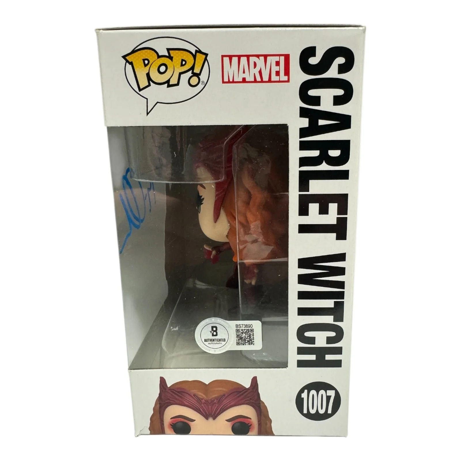 ELIZABETH OLSEN — ELIZABETH OLSEN SIGNED AUTOGRAPH DOCTOR STRANGE FUNKO POP 1007 BECKETT BAS COA, image 2