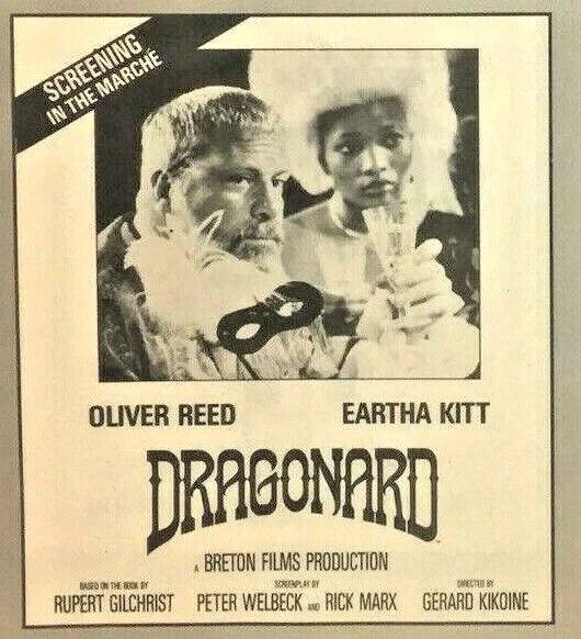 Vintage Dragonard Oliver Reed Eartha Kitt Original Movie Film Print Advert 1987, изображение 2