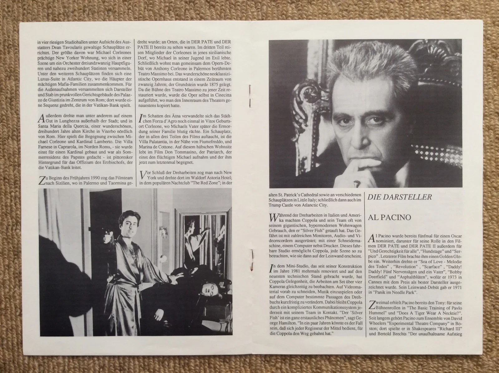 THE GODFATHER PART III Movie Film Program AL PACINO ELI ANDY GARCIA DIANE KEATON, изображение 3