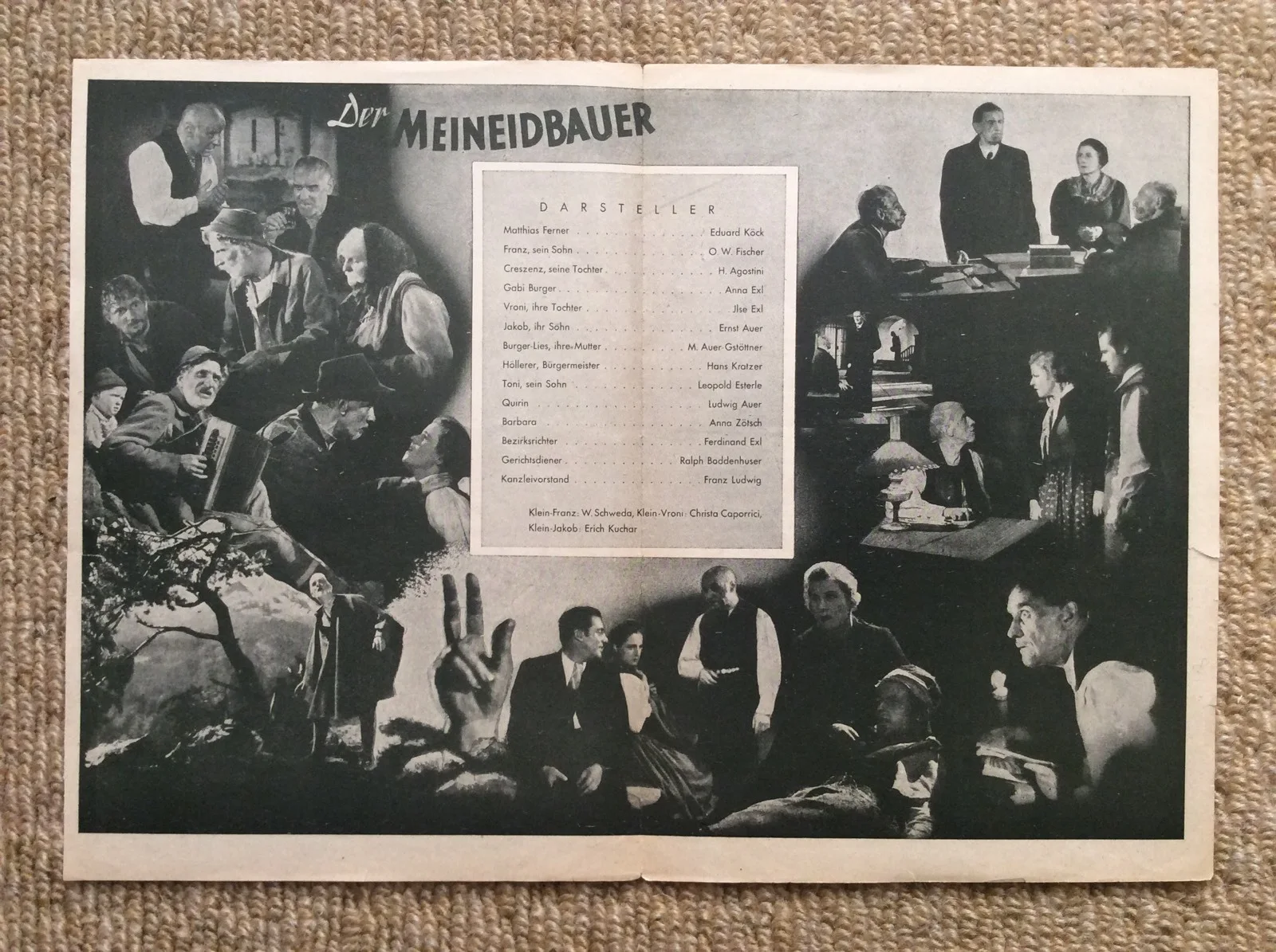 DER MEINEIDBAUR Original Vintage GERMANY Movie Program O W FISCHER EDUARD KOCK, изображение 2