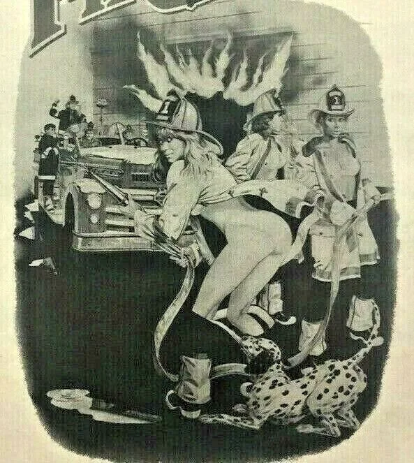 Vintage Firehouse Movie Film Print Advert Poster Sexy Women Firefighters 1987, изображение 2