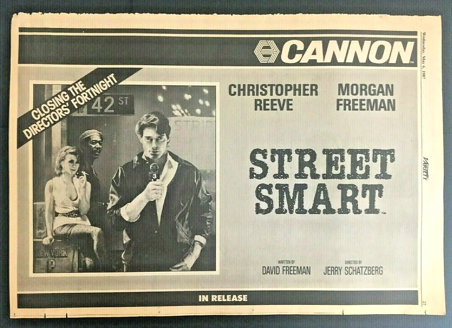 Vintage Street Smart Movie Film Print Advert Poster Christopher Reeve 1987, изображение 2