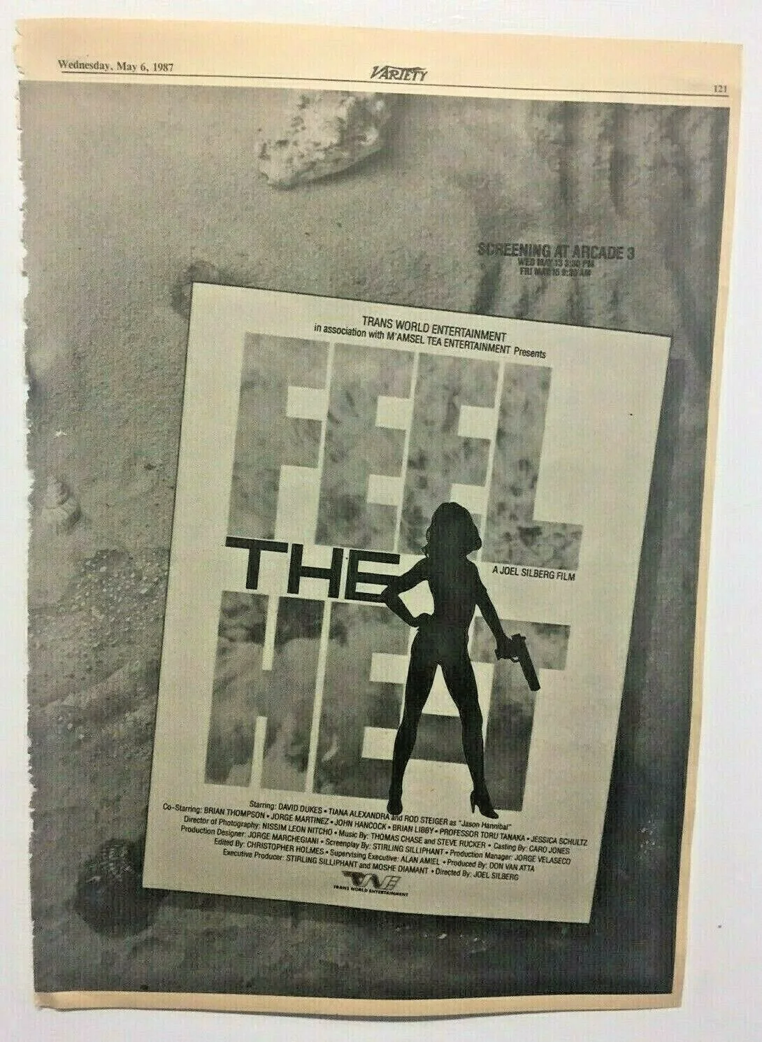 Vintage Club Dead/Feel The Heat Original Movie Film Print Advert Poster 1987, изображение 3