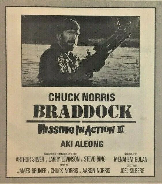 Chuck Norris Braddock / Tough Kick Movie Film Print Advert Poster Promo 1987, изображение 2