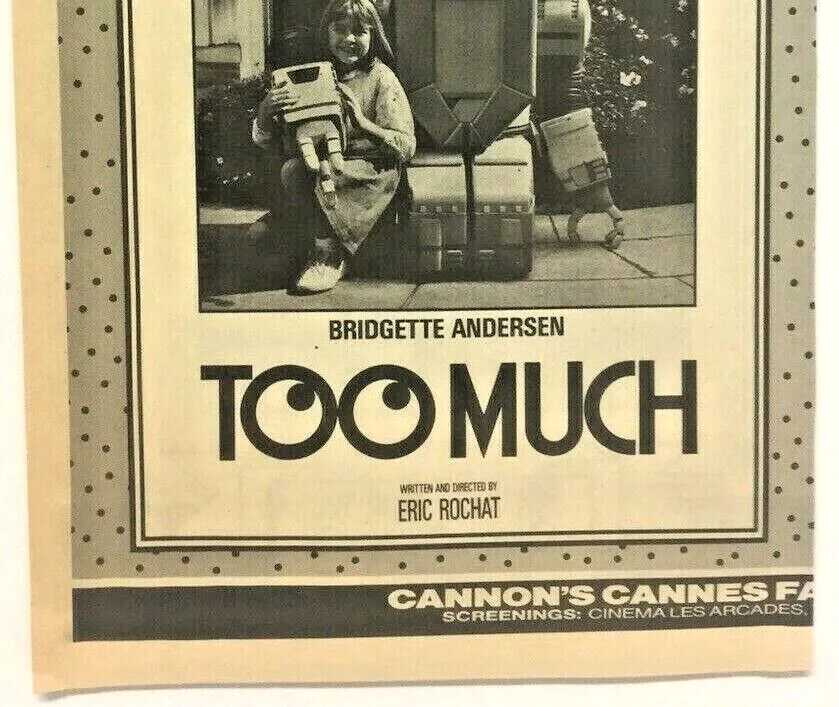 Vintage Too Much Robot Original Movie Film Print Advert Bridgette Andersen 1987, изображение 3
