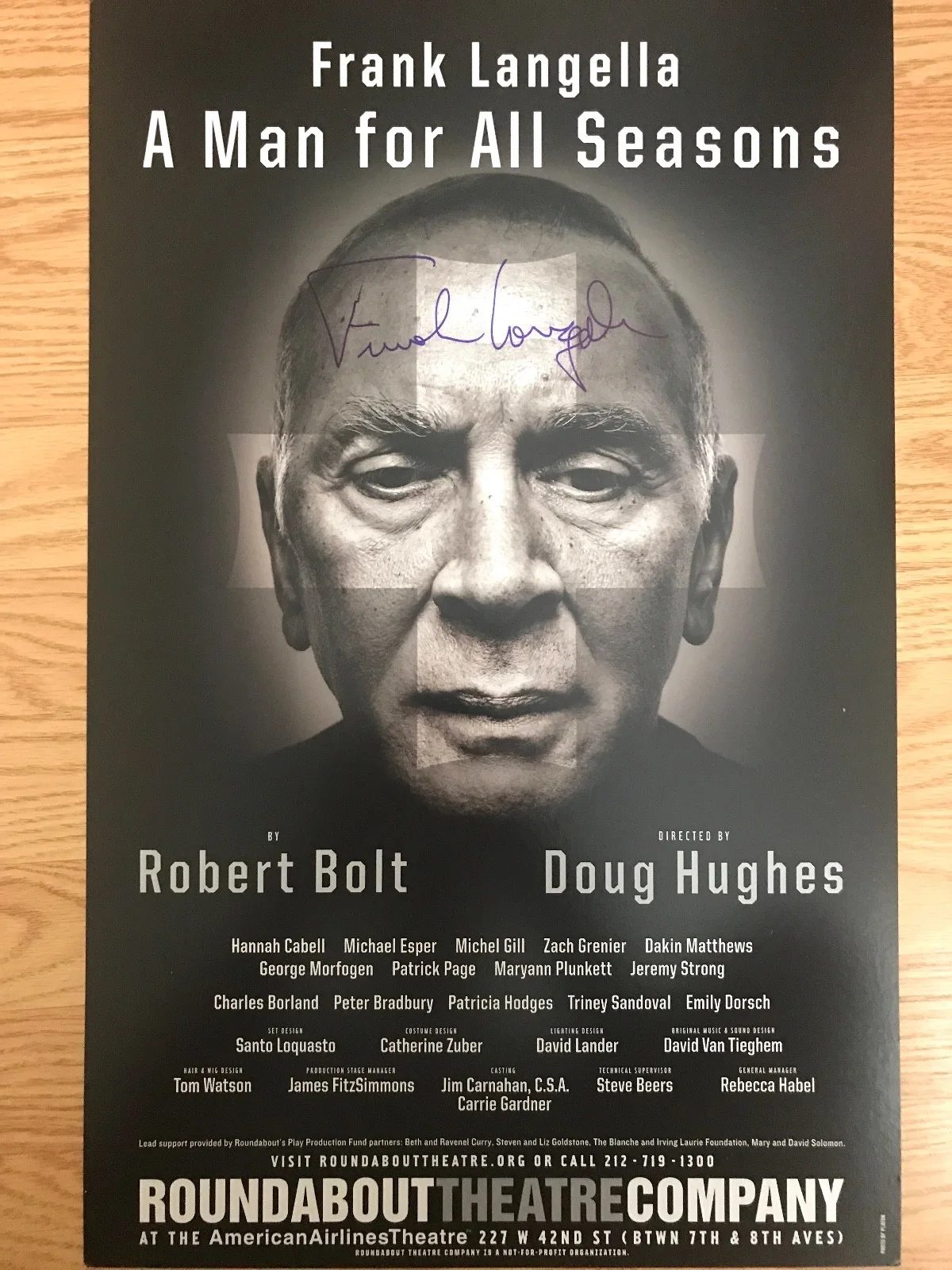 Frank Langella — Frank Langella signed A Man For All Seasons 14x22 Broadway Poster. Frost/Nixon