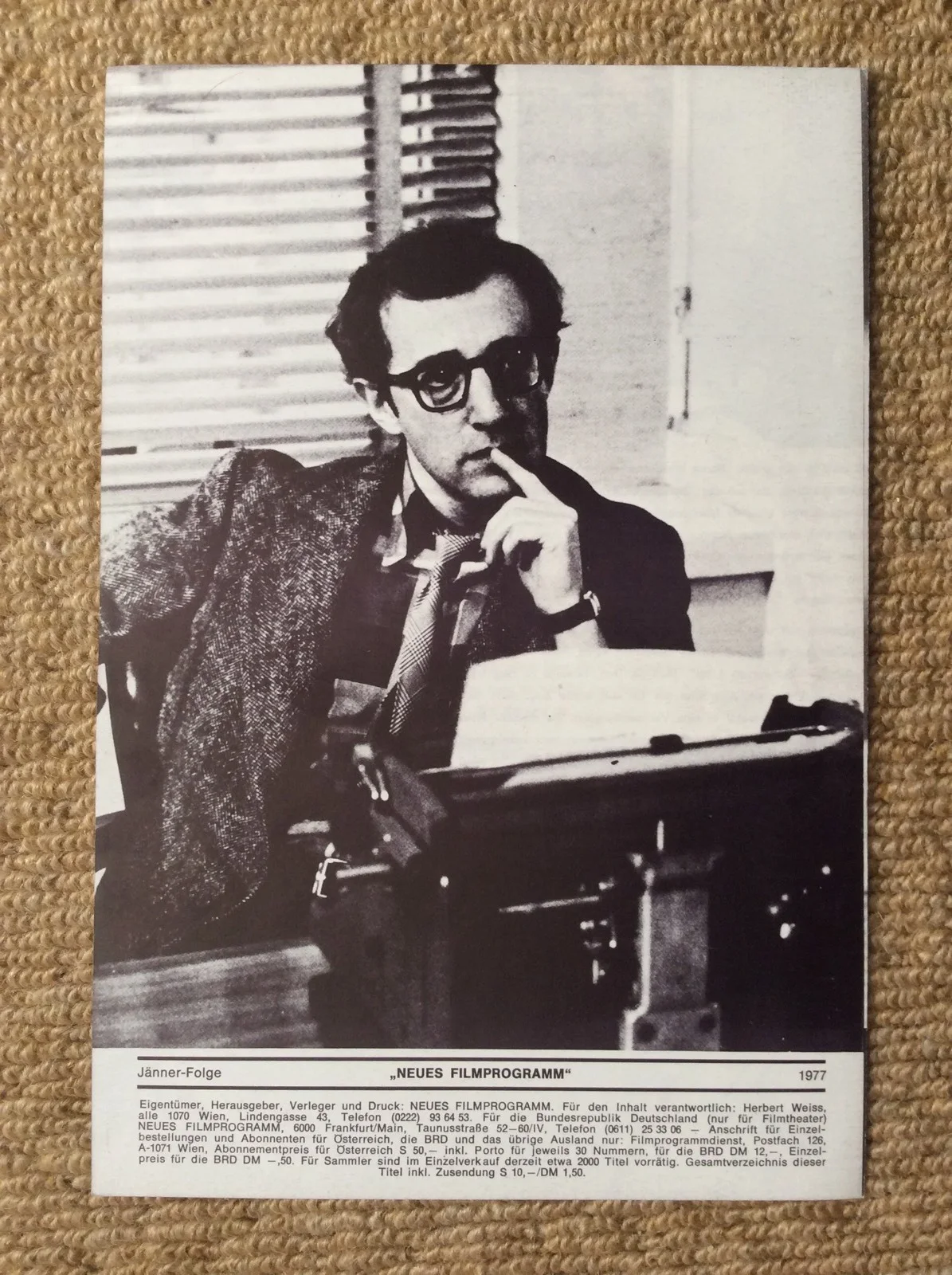 THE FRONT Original Movie Film Program ZERO MOSTEL WOODY ALLEN HERSCHEL BERNARDI, image 2