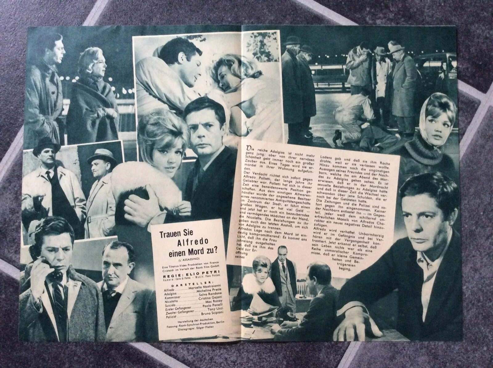 THE ASSASSIN Original 1961 Movie Program MARCELLO MASTROIANNI MICHELINE PRESLE, image 2