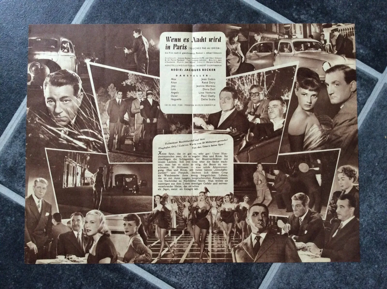 HONOUR AMONG THIEVES Original 1954 Movie Film Program JEAN GABIN DORA DOLL Honor, изображение 2