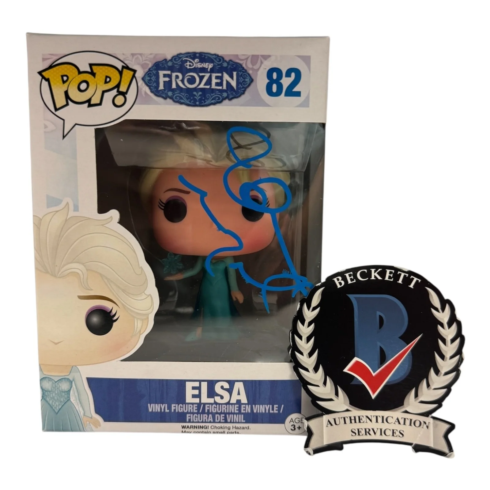 IDINA MENZEL — IDINA MENZEL SIGNED AUTOGRAPH FUNKO POP 82 FROZEN BECKETT BAS COA ELSA