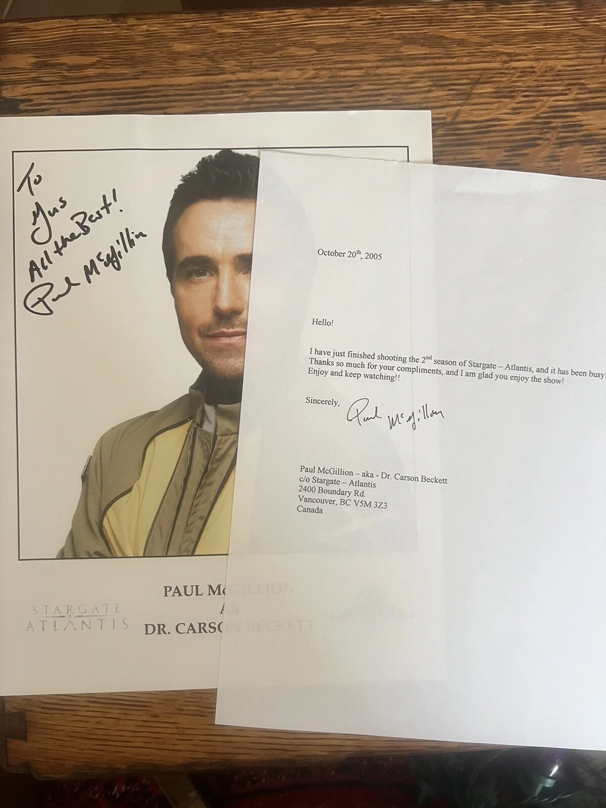 Stargate Atlantis Paul McGillion Autograph 8x10, image 2