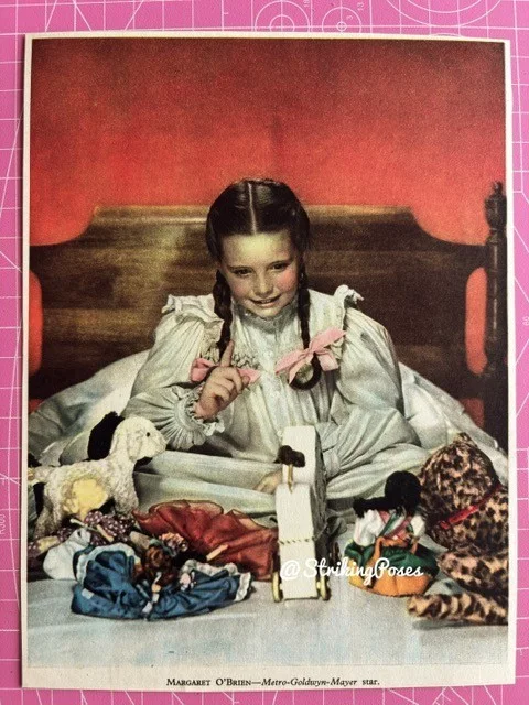 1940s 1960s Magazine Clippings MARGARET O'BRIEN 8x10 film star portraits LOT x2, изображение 2