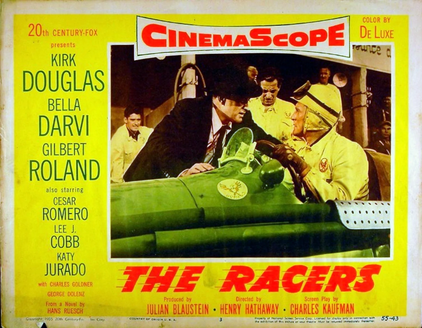 RACERS 1955 Kirk Douglas, Bella Darvi, Lee J. Cobb, Katy Jurado 5 LOBBY CARDS, изображение 2