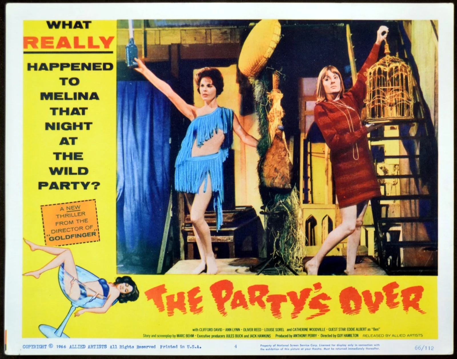 PARTY’S OVER 1965 Oliver Reed, Clifford David, Ann Lynn 2 LOBBY CARDS, изображение 2
