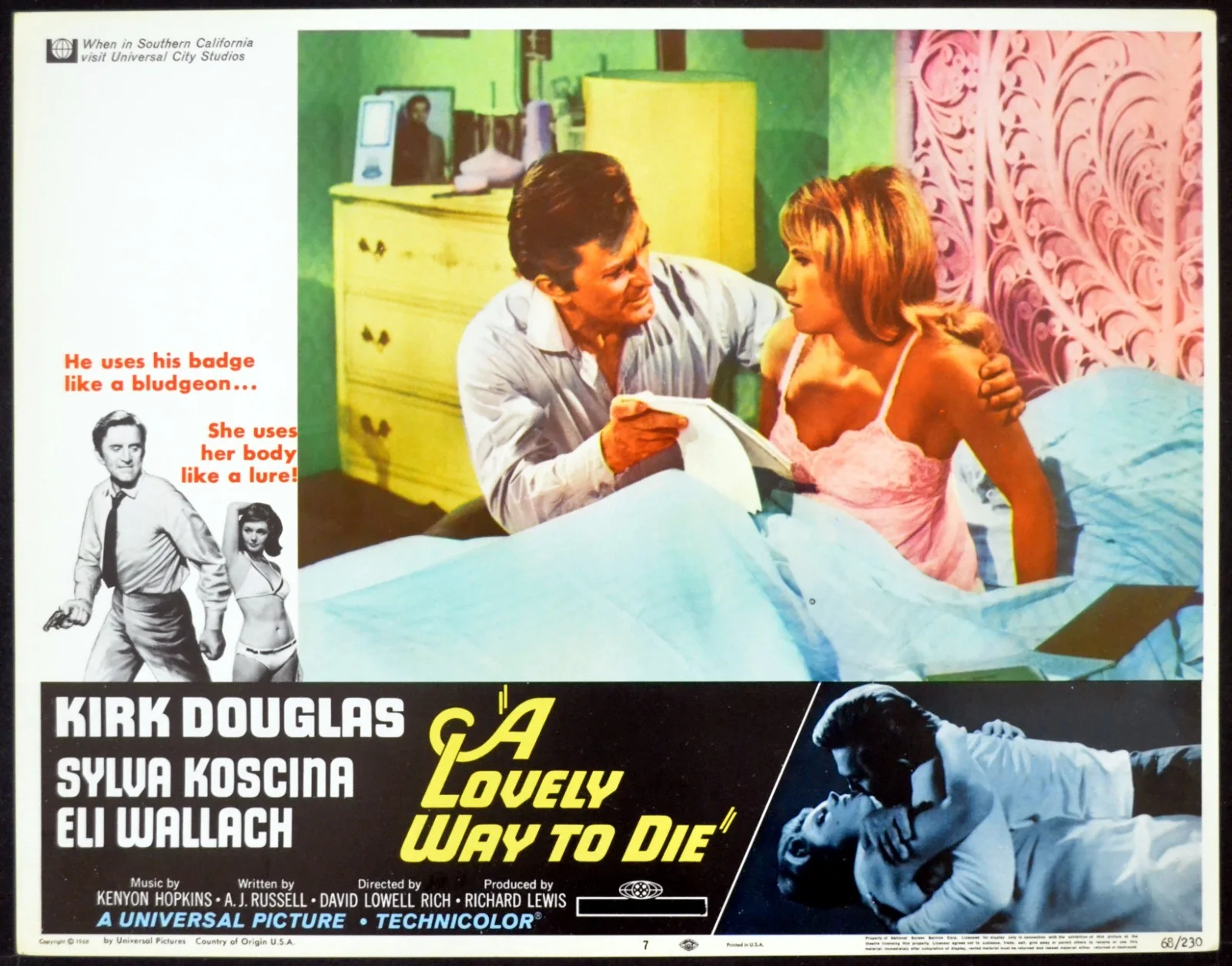 A LOVELY WAY TO DIE 1968 Kirk Douglas, Sylva Koscina 3 LOBBY CARDS, изображение 3