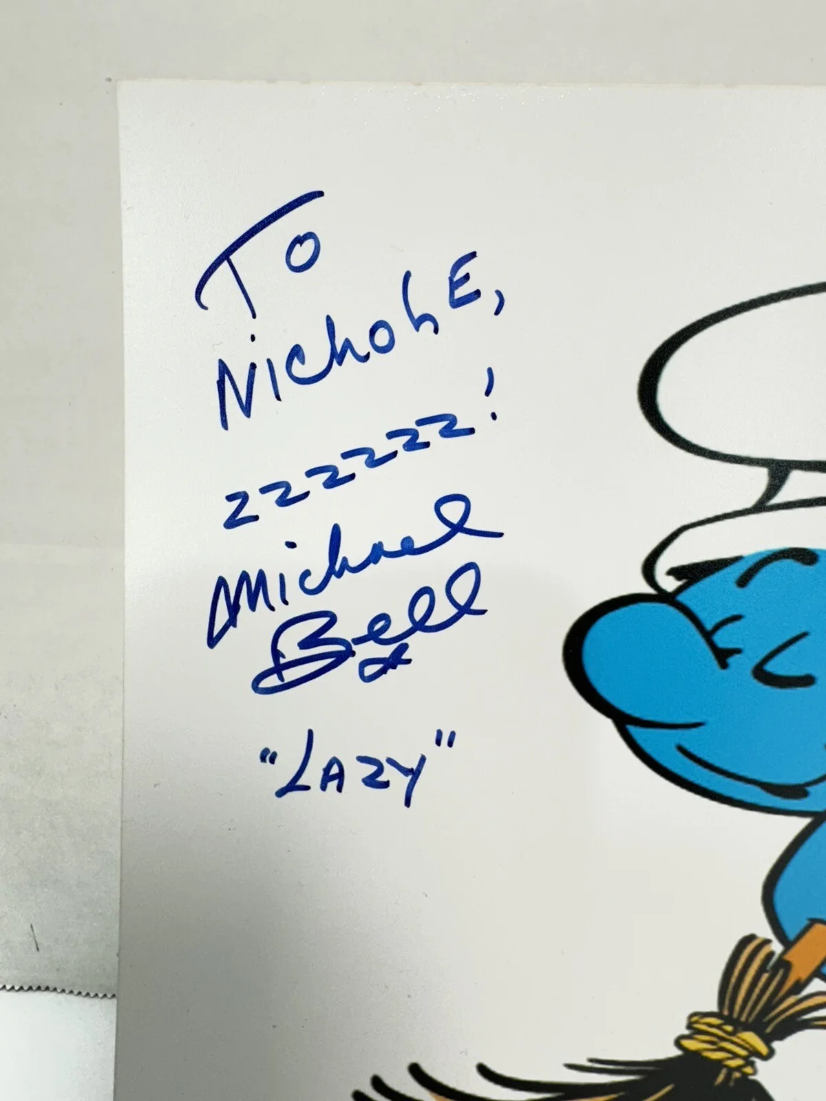 Michael Bell — MICHAEL BELL Signed SMURFS 8x10 Photo Autograph Lazy The Smurf Peyo Duke Voice, изображение 2