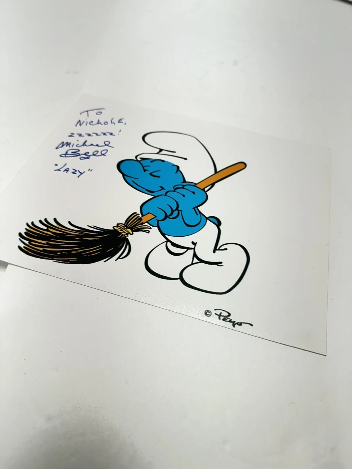 Michael Bell — MICHAEL BELL Signed SMURFS 8x10 Photo Autograph Lazy The Smurf Peyo Duke Voice, изображение 3