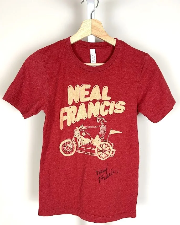 Neal Francis SIGNED Autographed T-Shirt XS In Plain Sight Tour Skeleton Trike, изображение 2