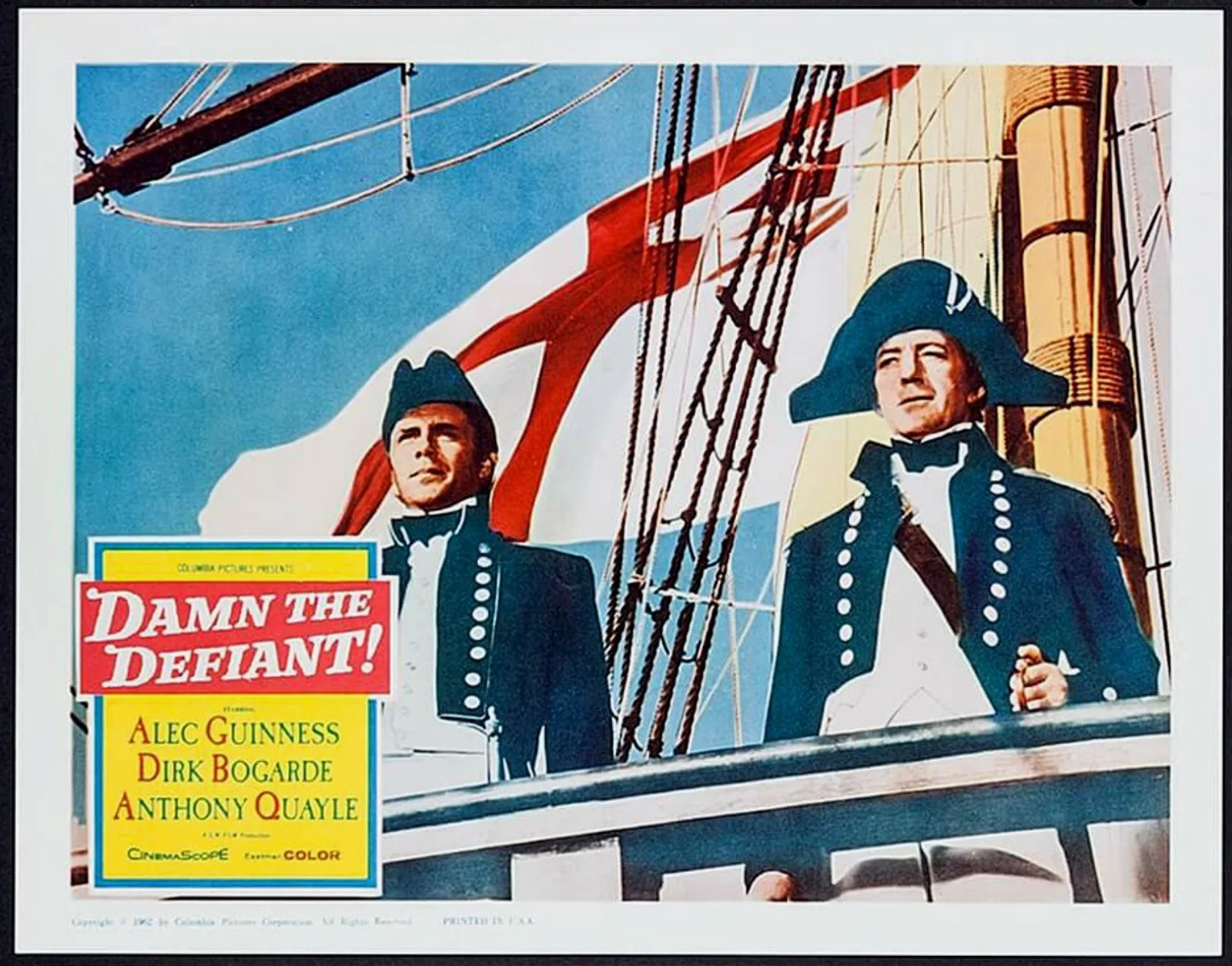 H.M.S. DEFIANT 1962 Alec Guinness, Dirk Bogarde 3 LOBBY CARDS, image 2