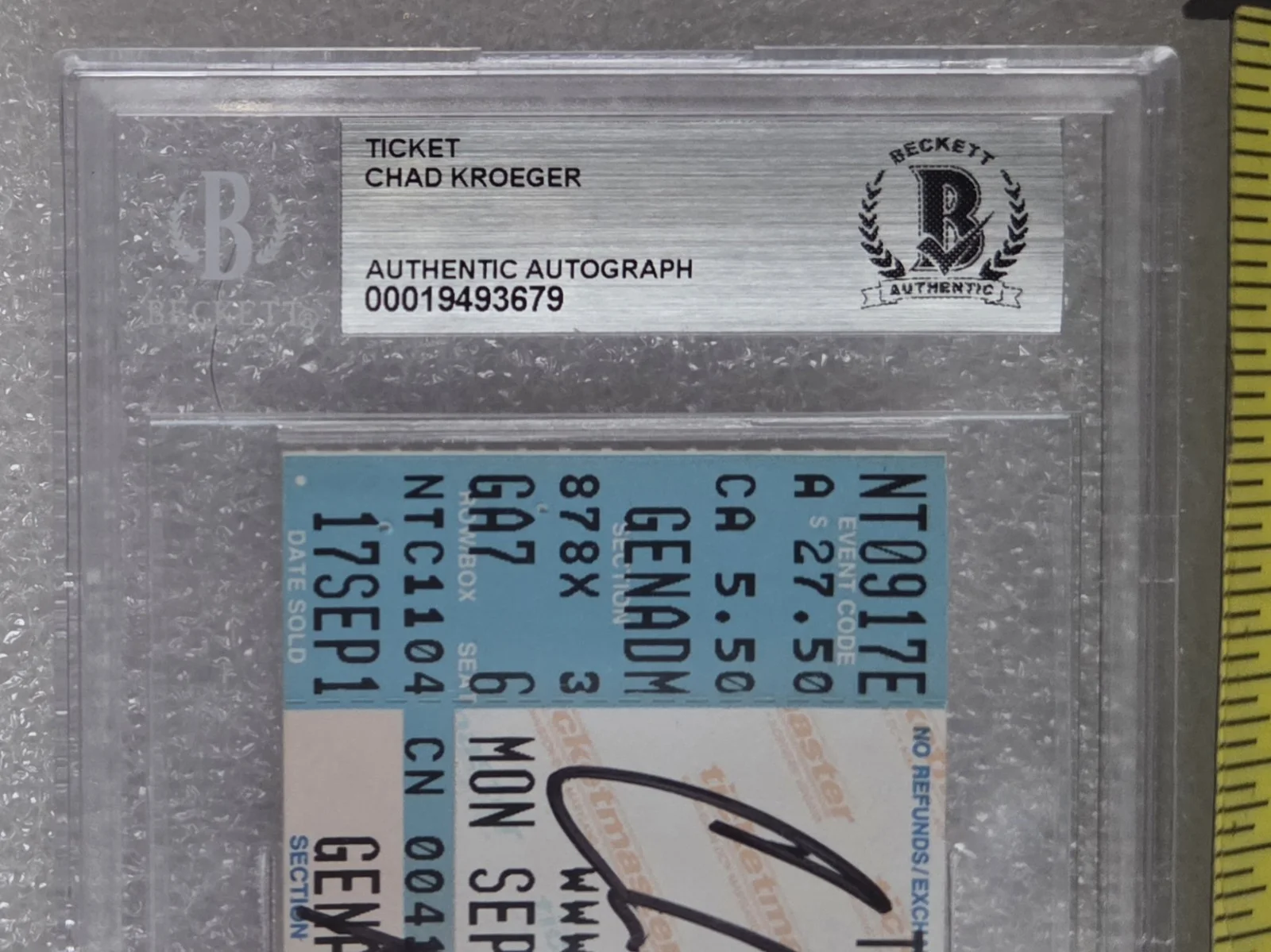 CHAD KROEGER SIGNED SLABBED BECKETT BAS COA MUSIC AUTOGRAPHED NICKELBACK BAND, изображение 3