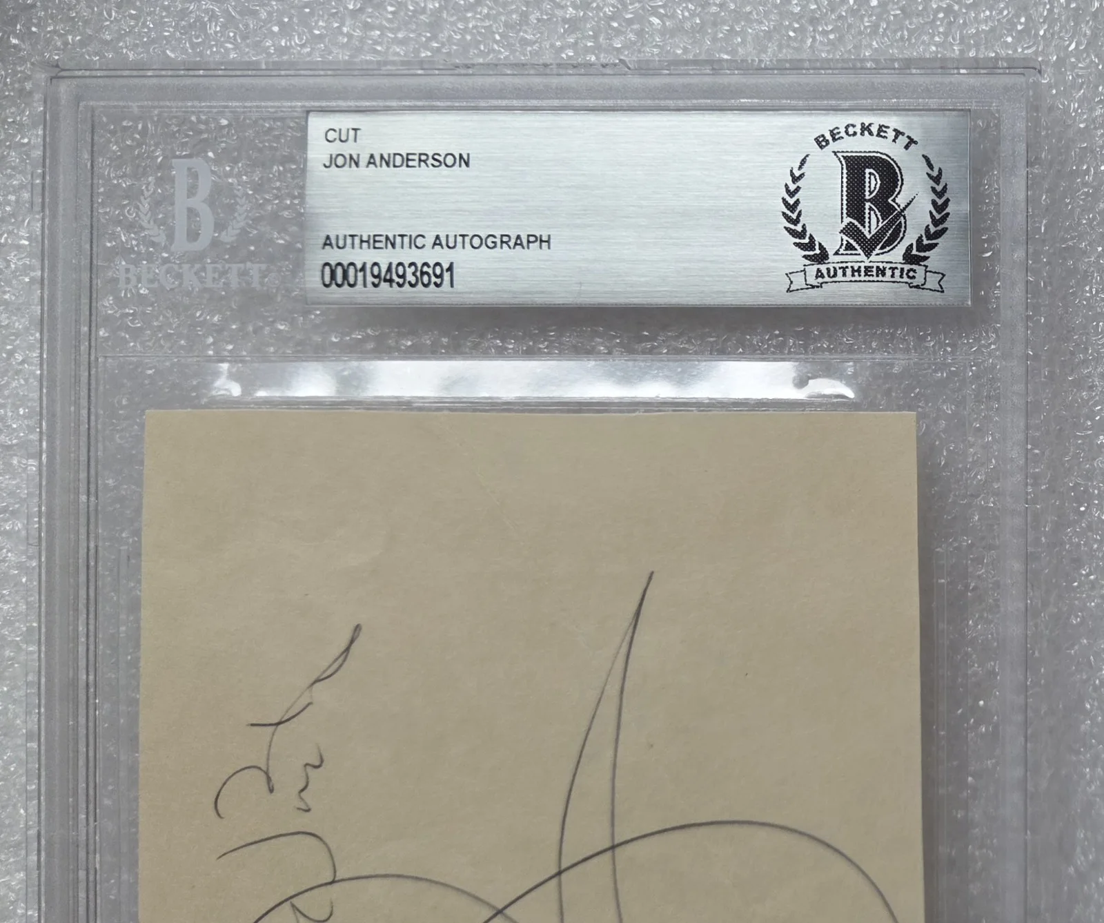 JON ANDERSON YES SIGNED SLABBED BECKETT BAS COA COUNTRY MUSIC AUTOGRAPHED BAND, image 3
