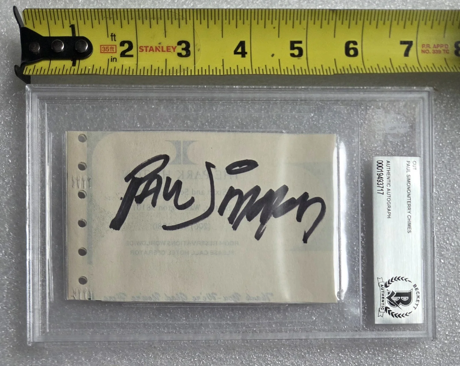 THE CLASH SIMONON CHIMES SIGNED BECKETT BAS COA AUTOGRAPHED SLABBED PAUL TERRY, image 3
