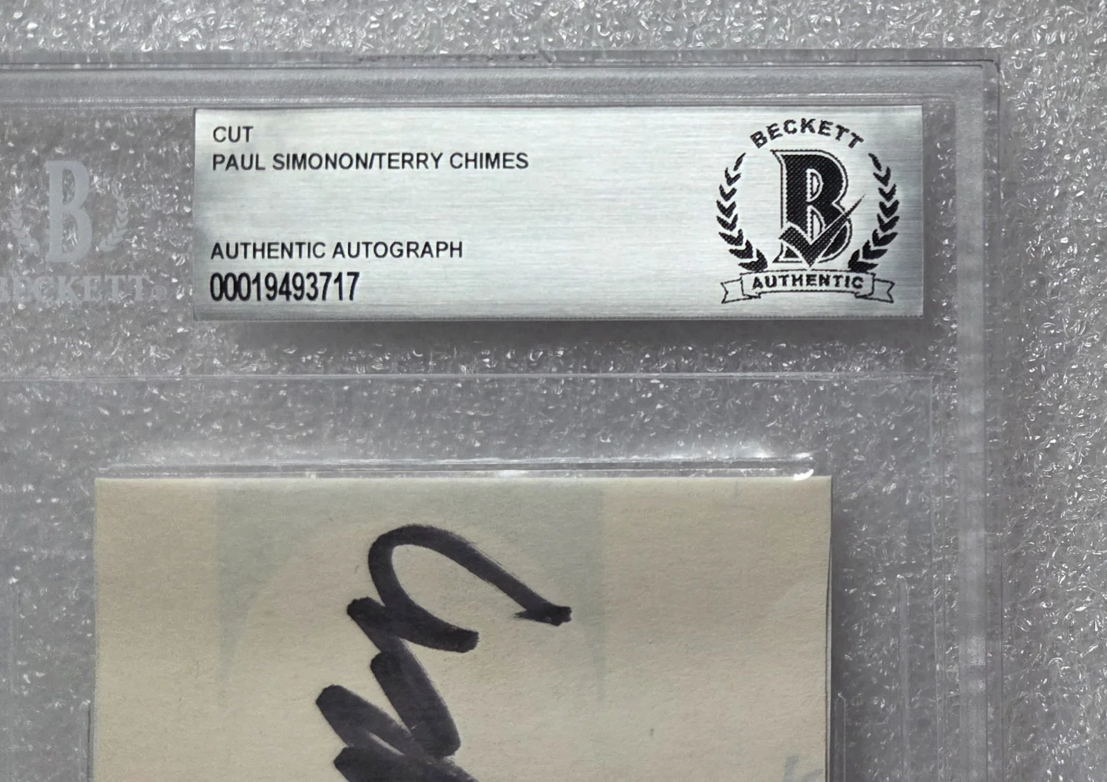 THE CLASH SIMONON CHIMES SIGNED BECKETT BAS COA AUTOGRAPHED SLABBED PAUL TERRY, image 5