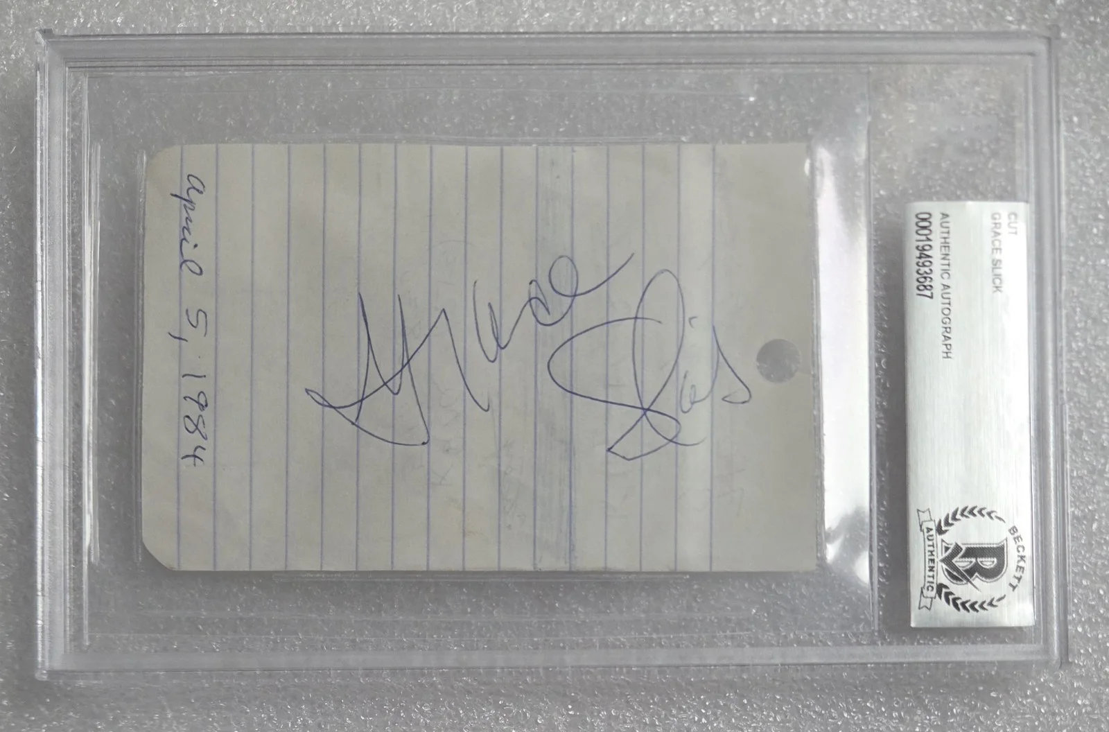 GRACE SLICK SIGNED PAPER BECKETT BAS COA AUTOGRAPHED SLABBED JEFFERSON AIRPLANE, изображение 4