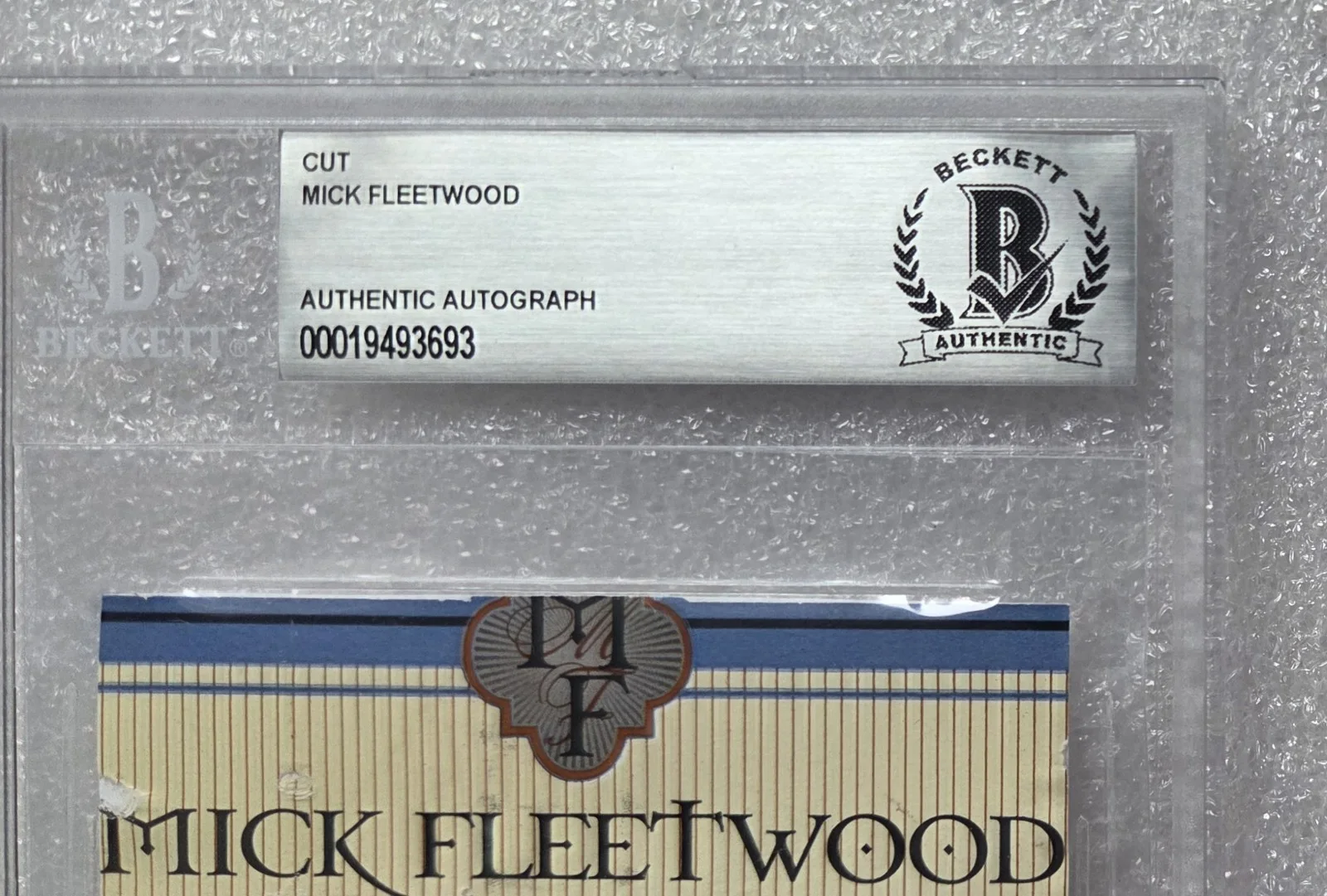 MICK FLEETWOOD SIGNED WINE LABEL BECKETT BAS COA AUTOGRAPHED SLABBED MAC SINGER, image 2