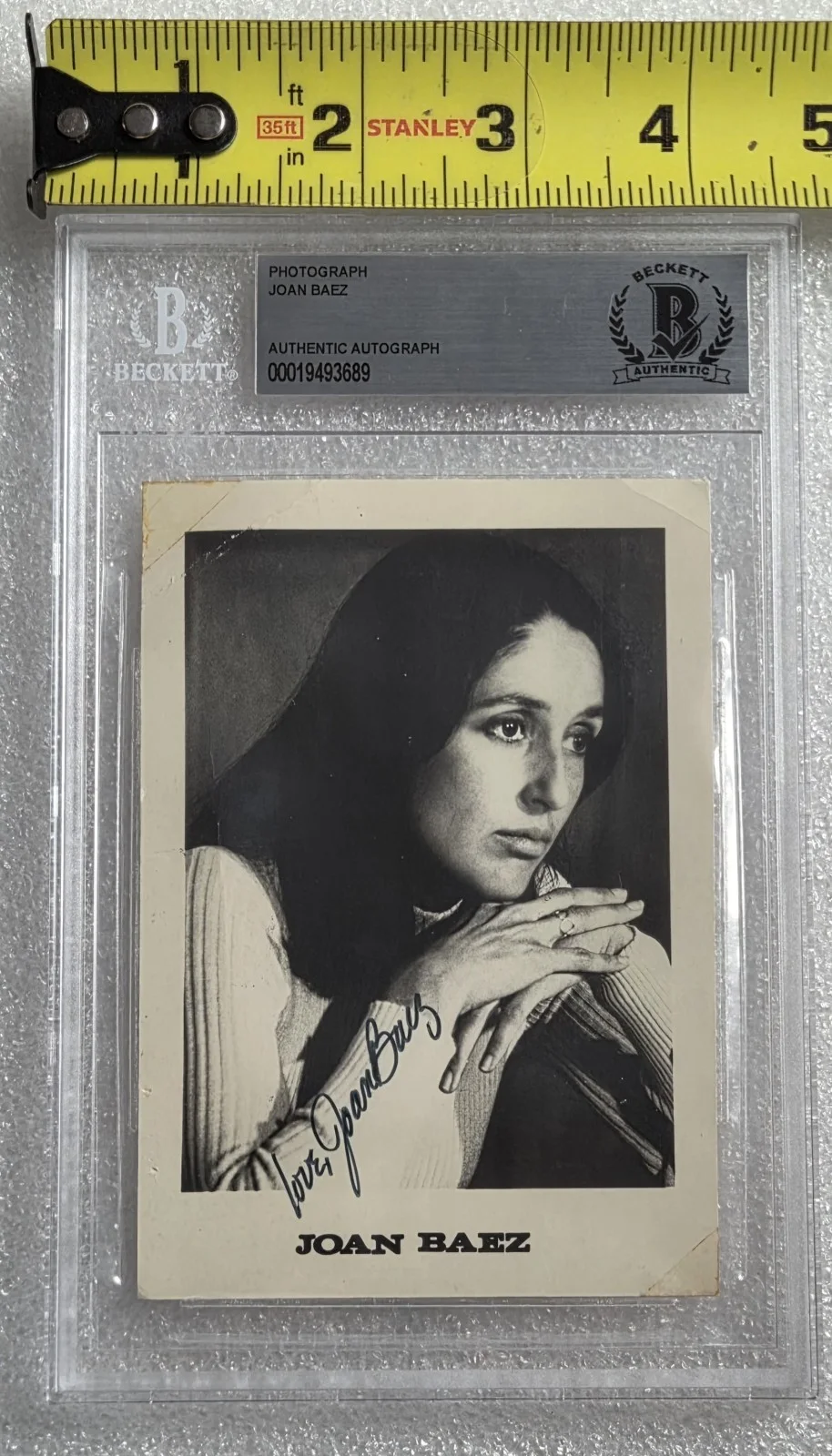 JOAN BAEZ SIGNED PHOTO BECKETT BAS COA AUTOGRAPHED SLABBED VINTAGE FOLK MUSIC, изображение 2