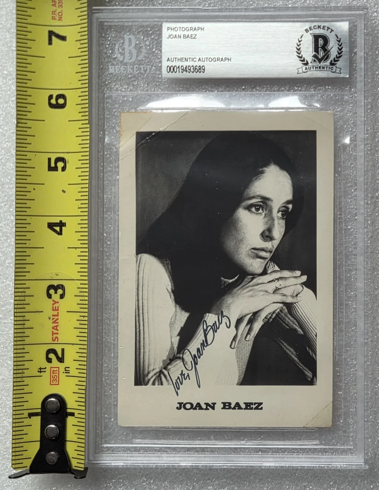 JOAN BAEZ SIGNED PHOTO BECKETT BAS COA AUTOGRAPHED SLABBED VINTAGE FOLK MUSIC, изображение 3