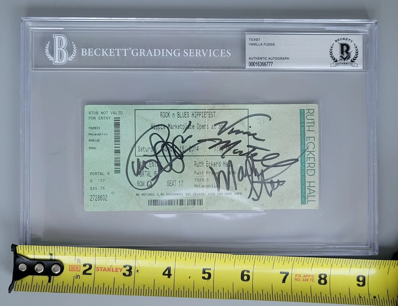 VANILLA FUDGE SIGNED BECKETT BAS COA SLABBED AUTOGRAPHED APPICE MARTELL STEIN, image 3