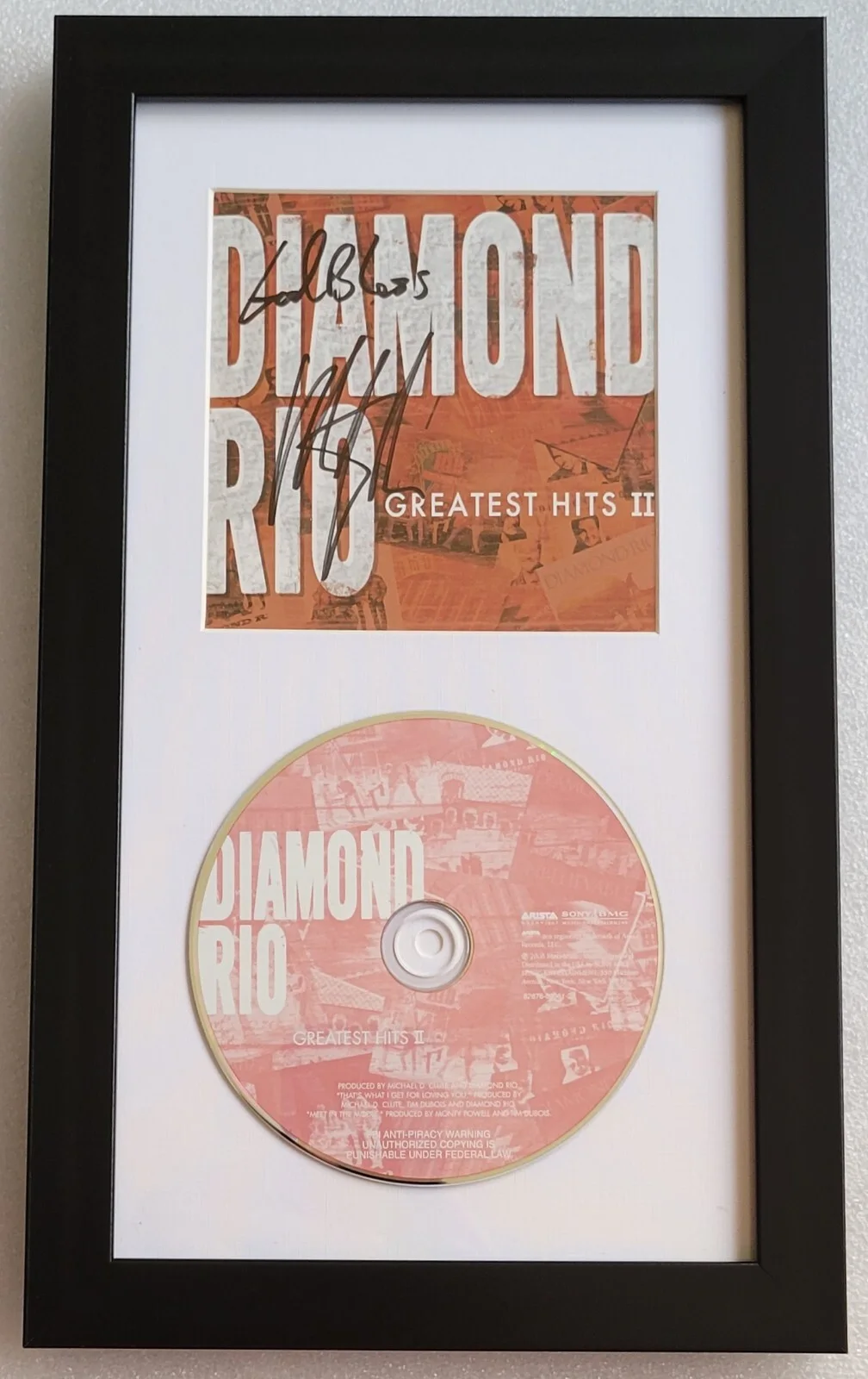 MARTY ROE CD DISPLAY AUTOGRAPHED BECKETT BAS COA DIAMOND RIO SIGNED MUSIC BAND, image 2
